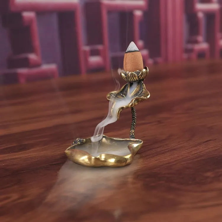 Inciensario metálico Hoja de Loto