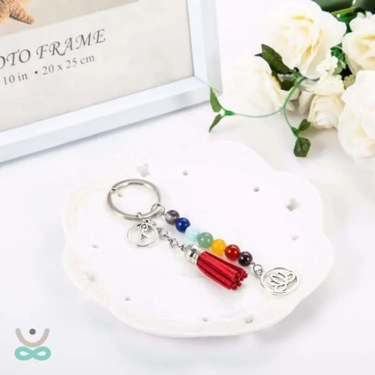 Llavero 7 Chakras con Flor de Loto – Armonía y Energía Siempre Contigo