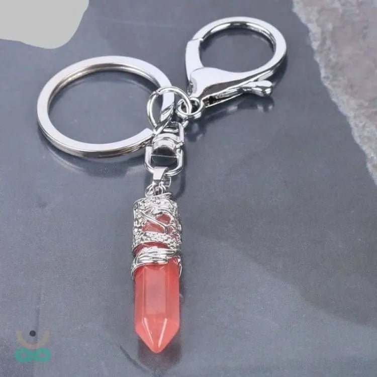 Llavero con punta de piedra preciosa