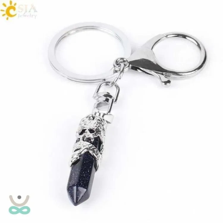 Llavero con punta de piedra preciosa