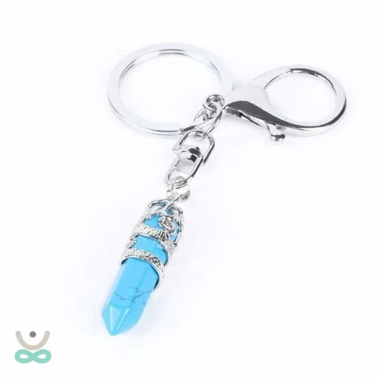 Llavero con punta de piedra preciosa