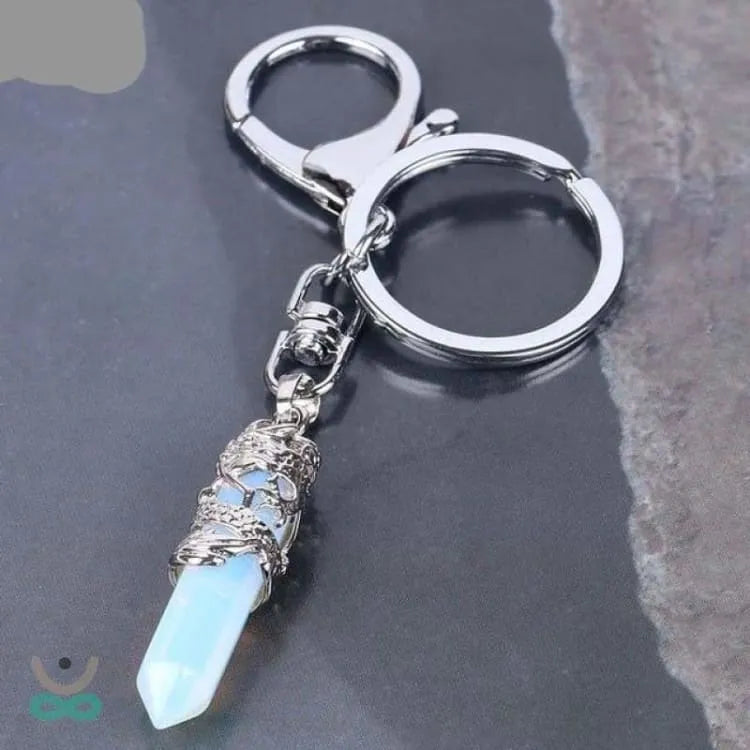Llavero con punta de piedra preciosa