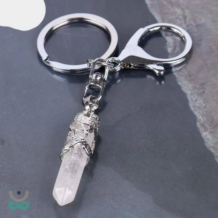 Llavero con punta de piedra preciosa