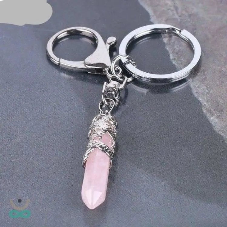 Llavero con punta de piedra preciosa