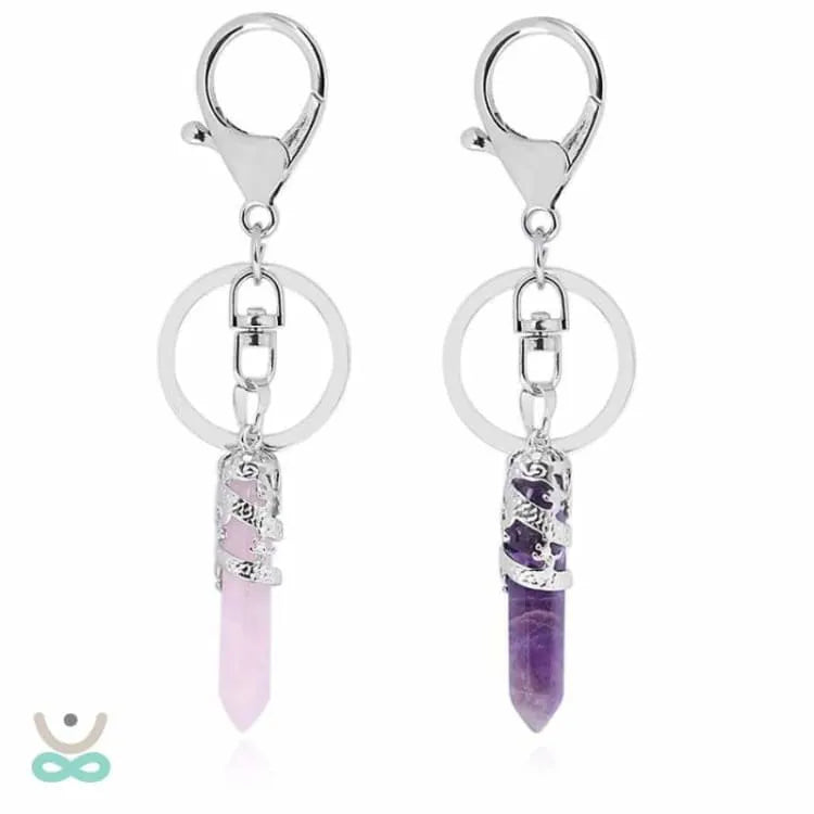 Llavero con punta de piedra preciosa