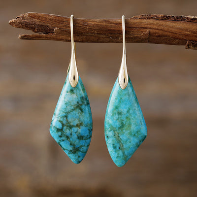 Serenidad y Comunicación: Pendientes Gota de Crisocola Natural