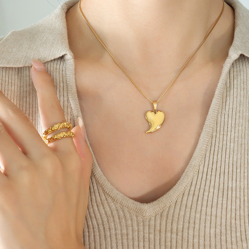 Collar de acero de titanio y oro: Amor duradero, energía positiva