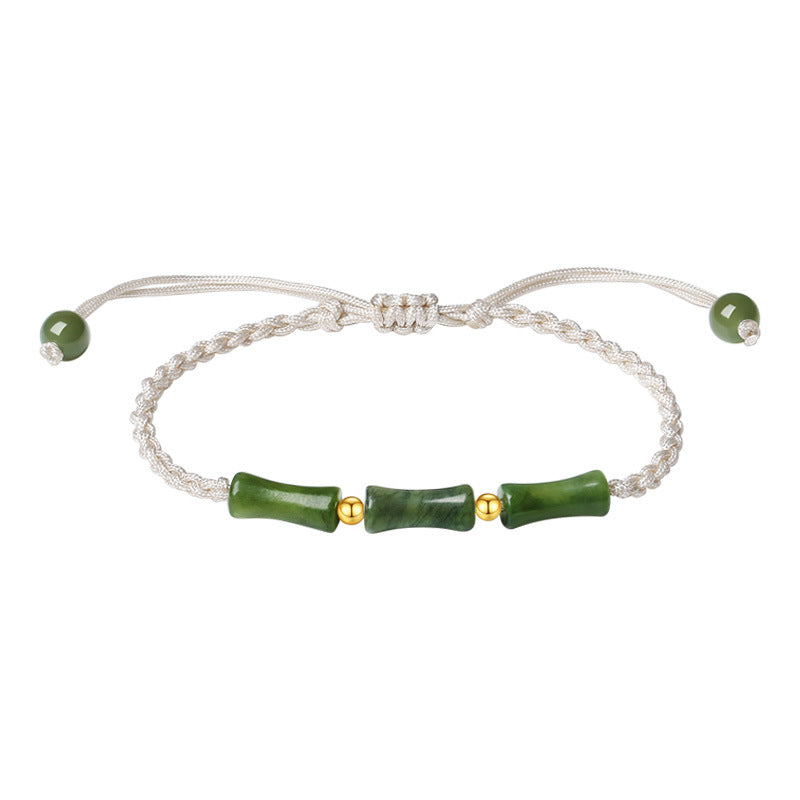Pulsera de Elevación Espiritual con Jade Oliva y Plata Esterlina S925