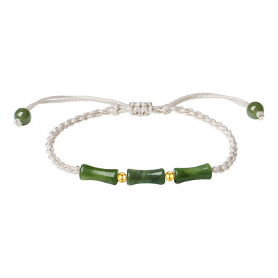 Pulsera de Elevación Espiritual con Jade Oliva y Plata Esterlina S925