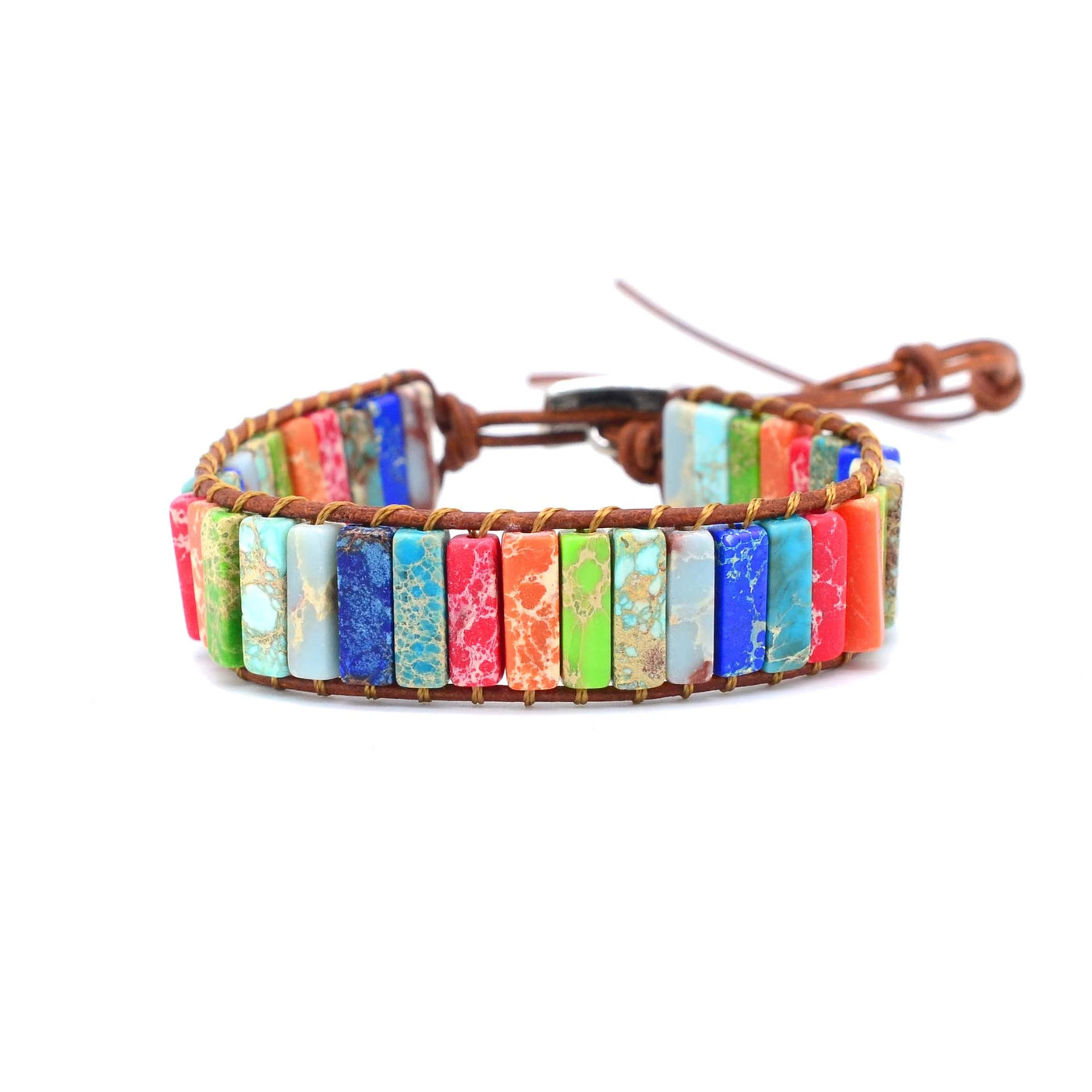 Pulsera de Piedra Imperial Multicolor Trenzada