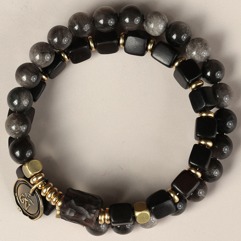 Pulsera de Madera y Obsidiana: Equilibrio y Protección Espiritual