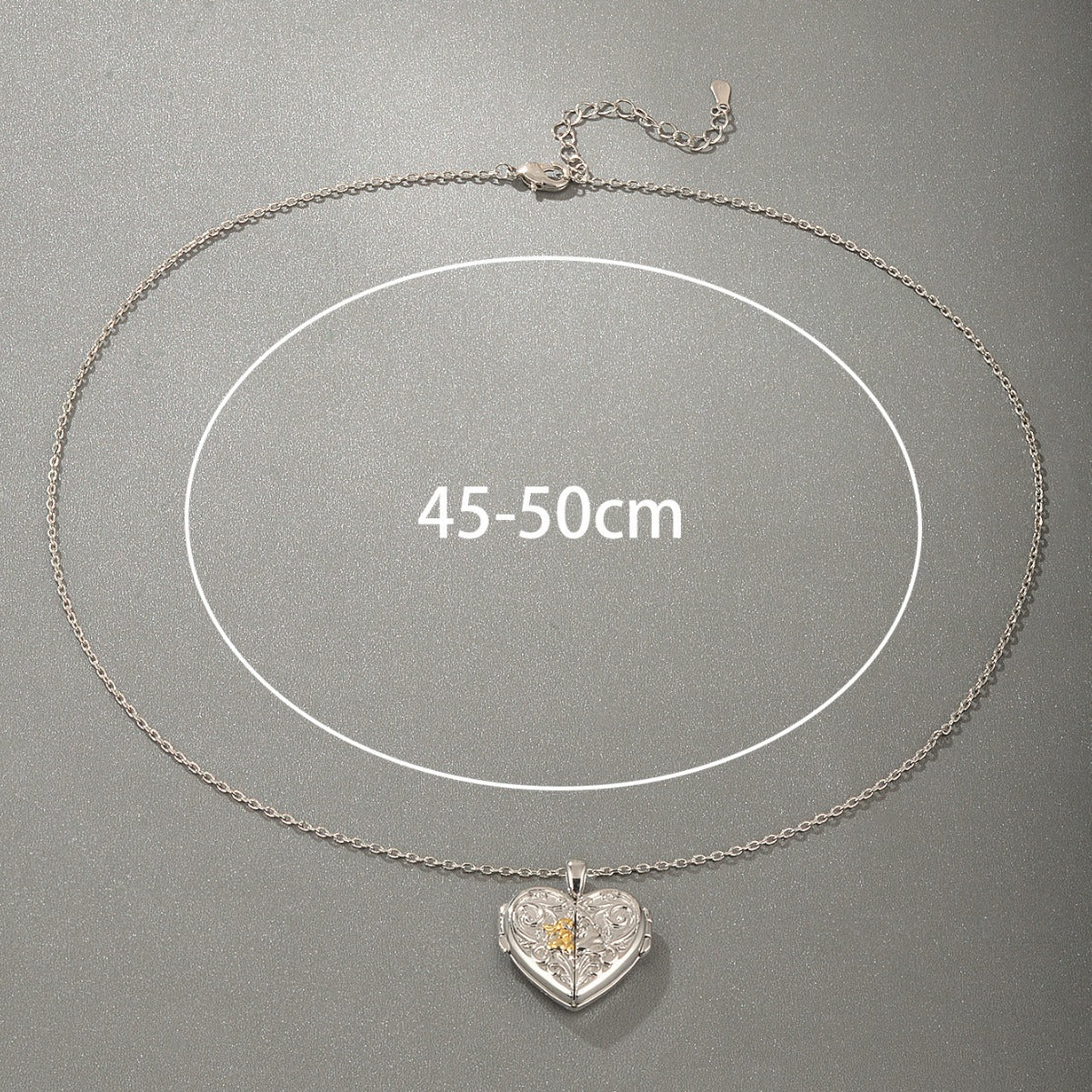 Collar relicario de amor en plata 925, con compartimento para foto y diseño moderno
