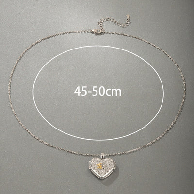 Collar relicario de amor en plata 925, con compartimento para foto y diseño moderno