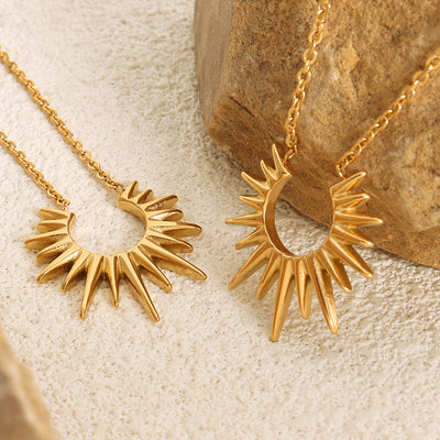 Collar Girasol en Titanio: Vitalidad y Protección para Tu Energía