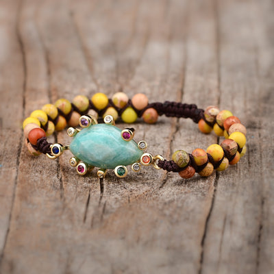 Pulsera de Amazonita con Cristales Multicolores