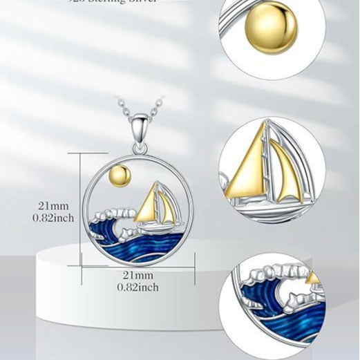 Collar náutico en plata 925 con elementos marinos, estilo veraniego y elegante