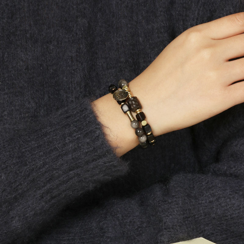 Pulsera de Madera y Obsidiana: Equilibrio y Protección Espiritual