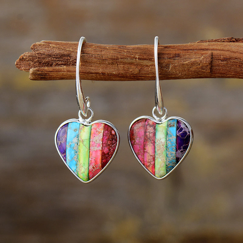 Pendientes de piedra multicolor: energía positiva y alegría en tu día