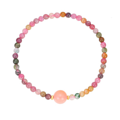 Pulsera de energía y equilibrio con cristales de turmalina multicolor