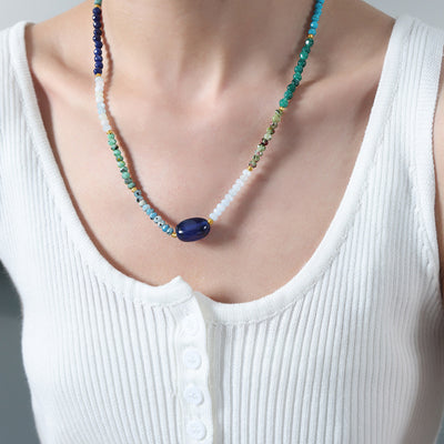 Collar Esencia de Armonía: Ágata y Aventurina para Bienestar Espiritual