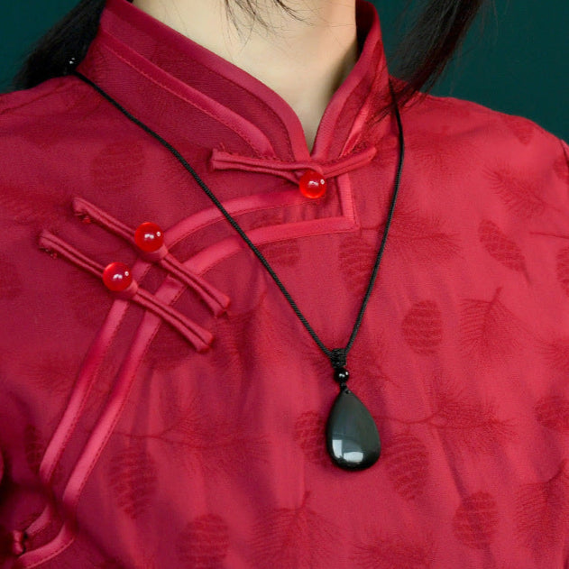 Colgante Gota de Obsidiana – Protección, Claridad y Energía Ancestral