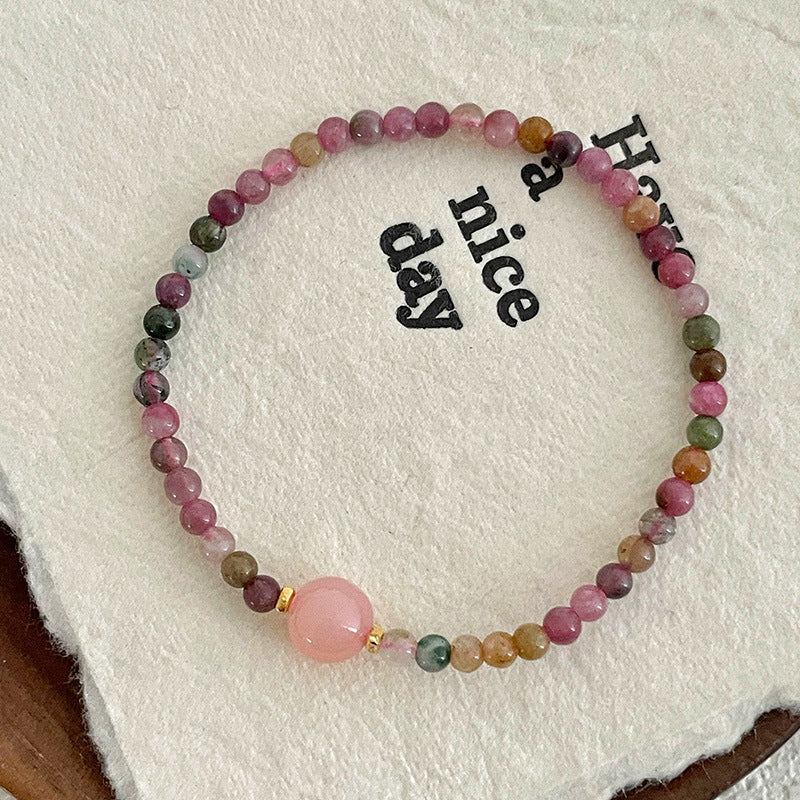 Pulsera de energía y equilibrio con cristales de turmalina multicolor