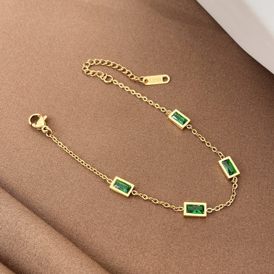 Pulsera de Cuarzo Verde y Circonita: Armonía y Prosperidad Espiritual