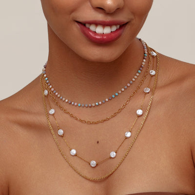 Collar de turmalina rosa: equilibrio y amor en cada perla