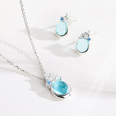Collar y Pendientes de Plata S925 con Aguamarina: Serenidad y Elegancia en tu Día a Día