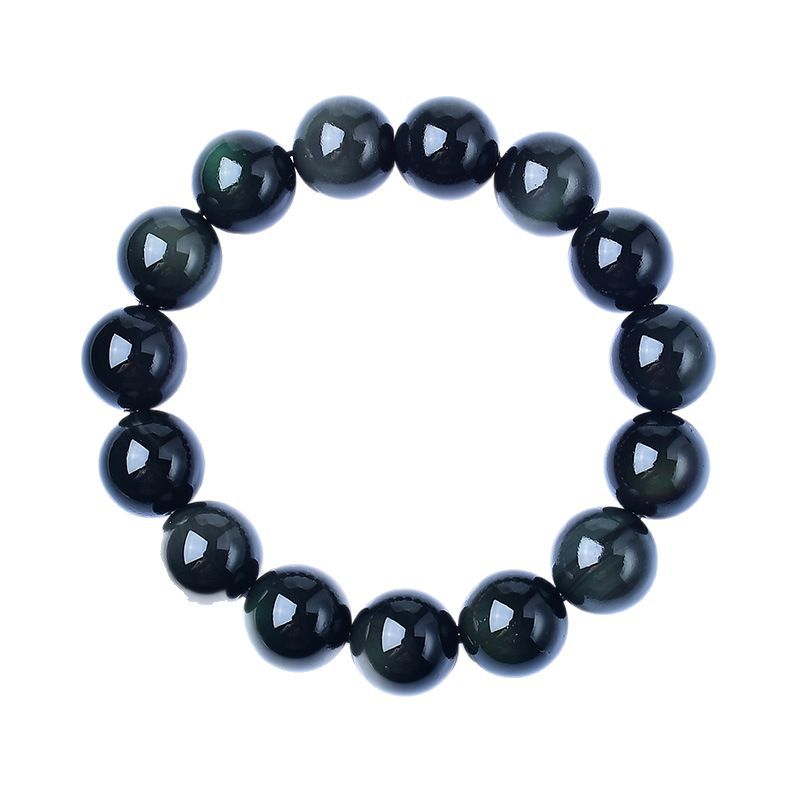 Armonía y protección: Pulsera de obsidiana arcoíris y ojos de colores