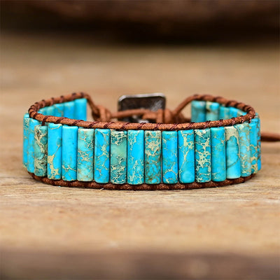 Pulsera cilíndrica de turquesa – Protección y serenidad en tu muñeca