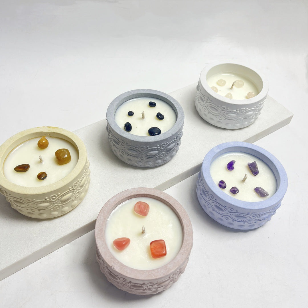 Velas Perfumadas con Piedras Difusoras – Fragancia y Armonía Interior