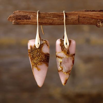 Pendientes de Flecha con Piedra Lunar Durazno: potencia tu intuición con estilo
