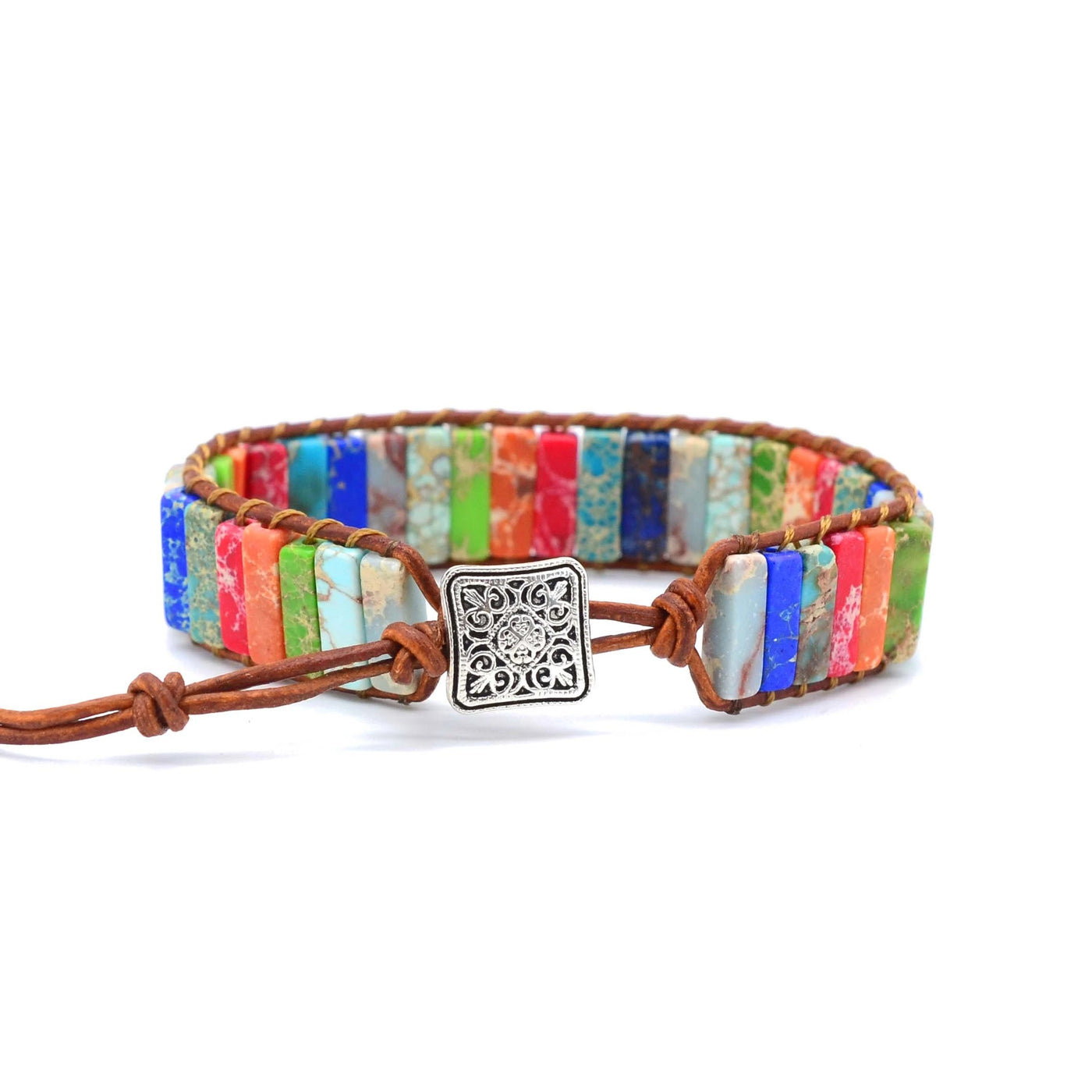 Pulsera de Piedra Imperial Multicolor Trenzada