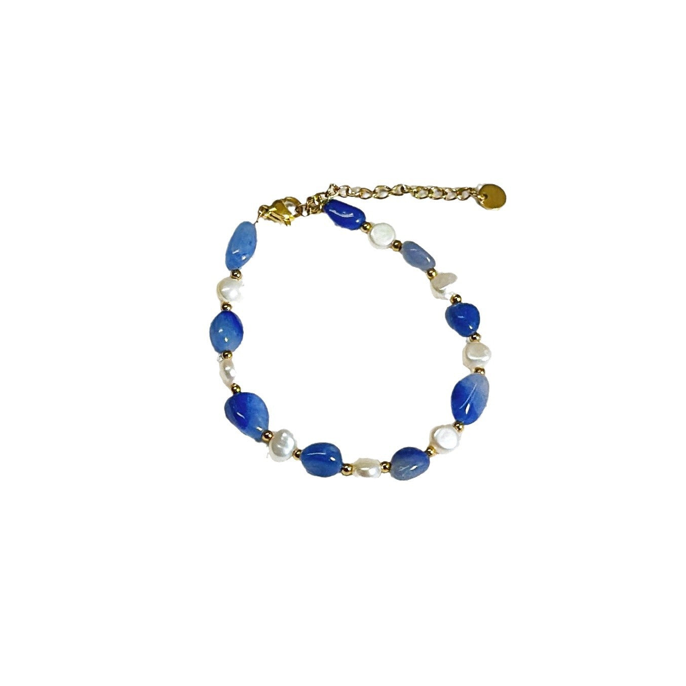 Pulsera de Perlas de Agua Dulce y Aventurina Azul: Elegancia y Energía Positiva