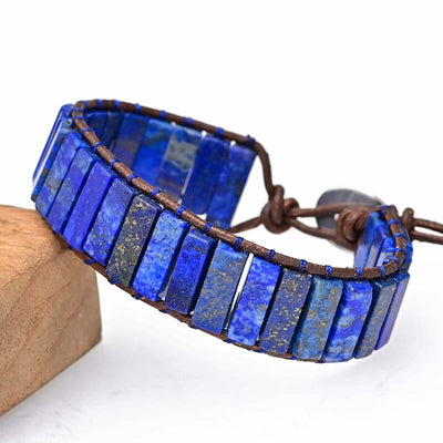 Pulsera de lapislázuli rectangular, visión interior y protección sutil