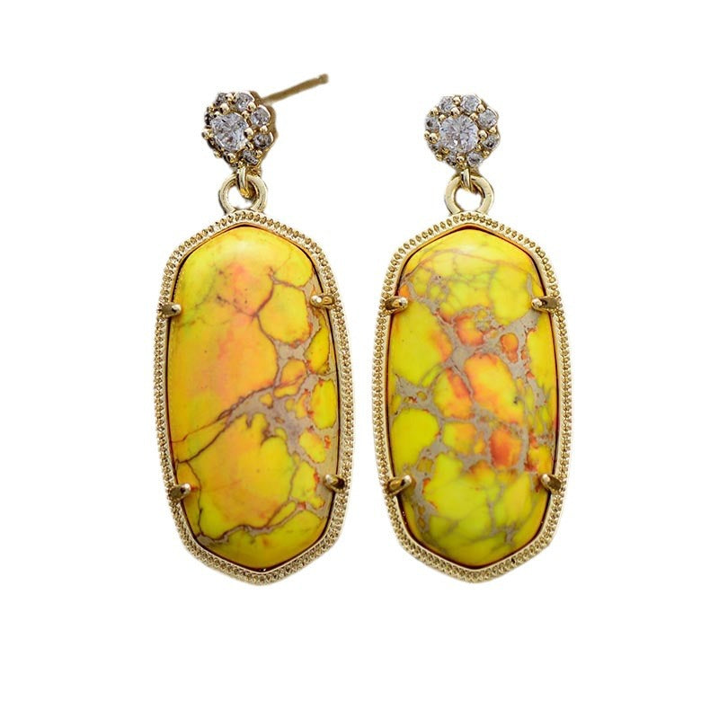 Vitalidad y Claridad Interior: Pendientes de Azurita Azul y Jaspe Amarillo