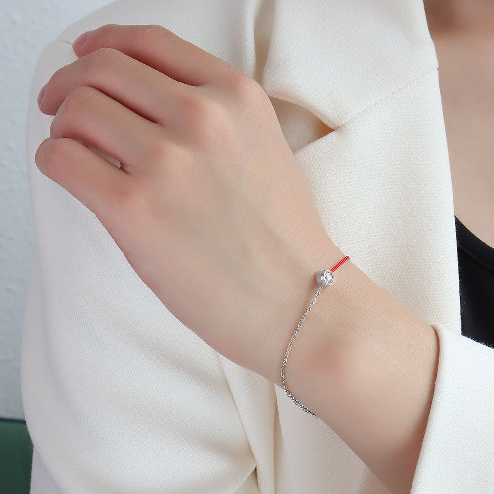 Pulsera de Protección y Energía con Cuerda Roja y Diamantes