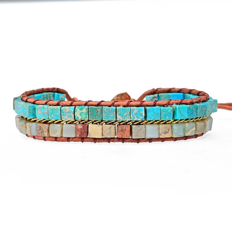 Pulsera de piedra Shoushan y turquesa, armonía entre tierra y cielo