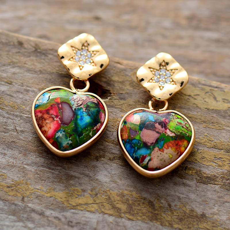 Amor y Energía: Pendientes de Imperial Stone Corazón