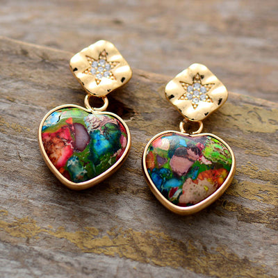 Amor y Energía: Pendientes de Imperial Stone Corazón