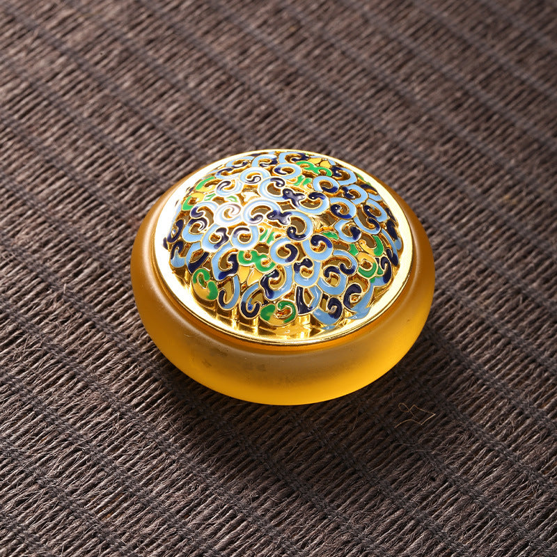 Quemador de Incienso de Vidrio Antiguo – Luz Interior y Belleza Atemporal