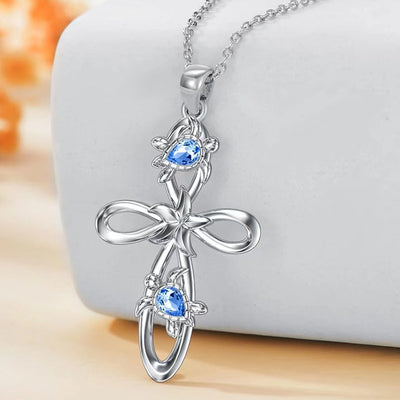 Collar tortuga con zafiro en plata 925, símbolo de protección y sabiduría