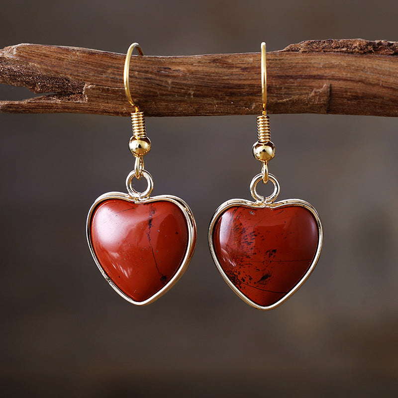Pendientes corazón de piedra natural: amor, protección y energía positiva