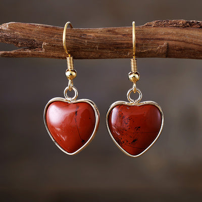 Pendientes corazón de piedra natural: amor, protección y energía positiva