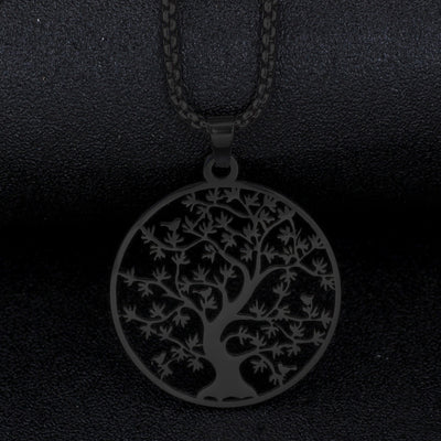 Collar Árbol de la Vida Zen de Acero Titanio – Fortaleza, Energía y Renacimiento Interior