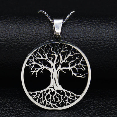 Collar Árbol de la Vida Zen de Acero Inoxidable – Energía, Protección y Armonía Interior