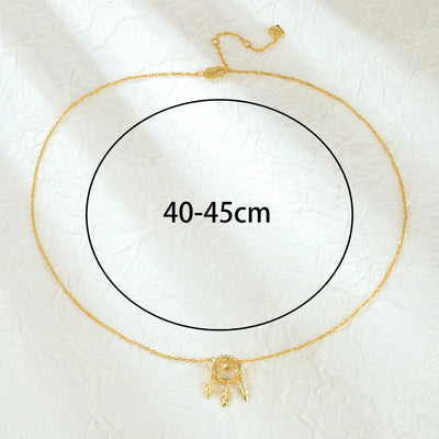 Collar atrapasueños en plata 925 bañada en oro de 14k, talismán brillante de protección y belleza espiritual