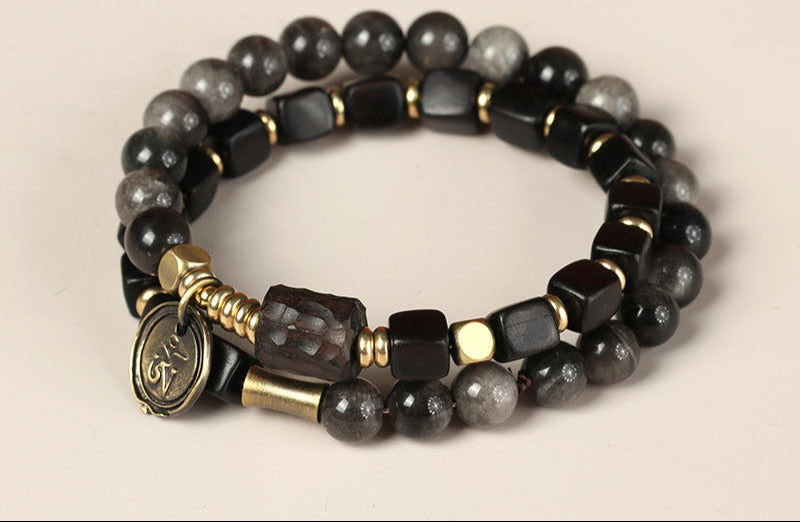 Pulsera de Madera y Obsidiana: Equilibrio y Protección Espiritual