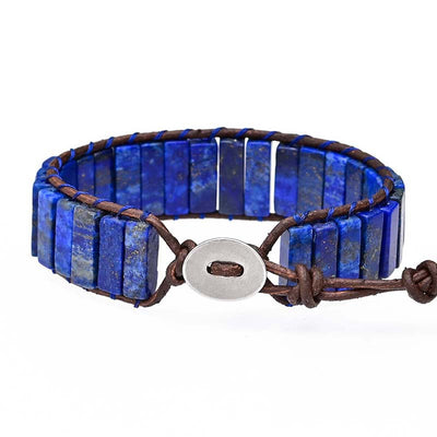 Pulsera de lapislázuli rectangular, visión interior y protección sutil